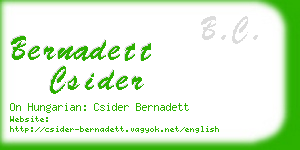 bernadett csider business card